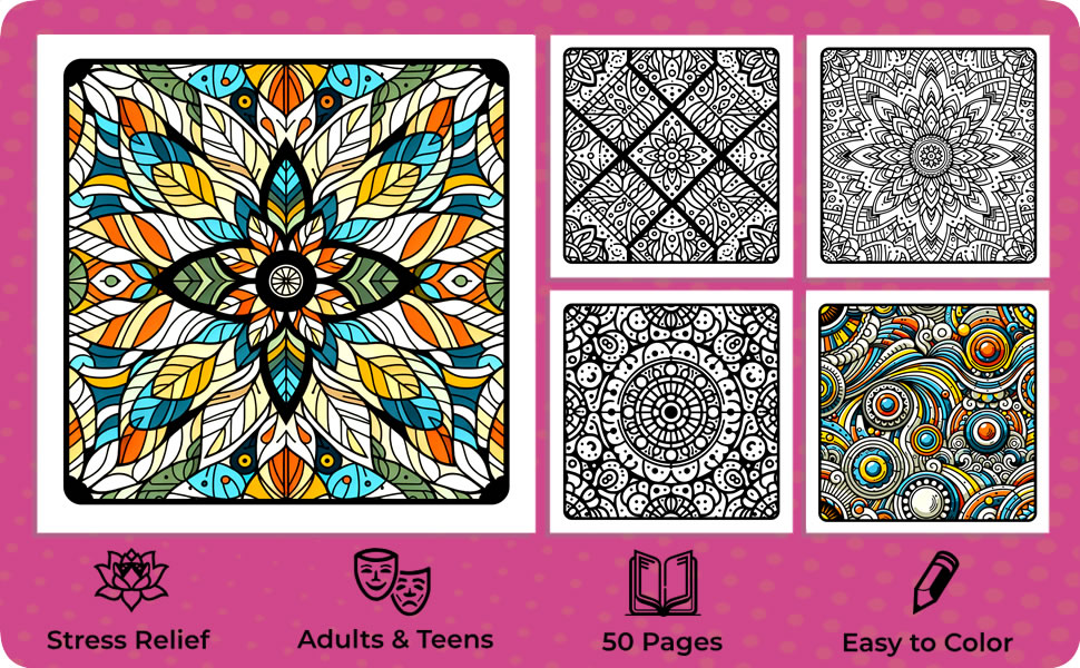 Blissful Patterns Coloring Book Cover Interior