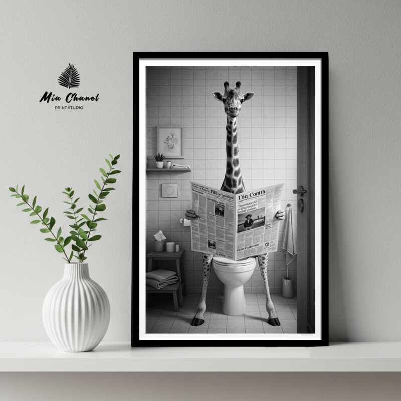 Giraffe on Toilet