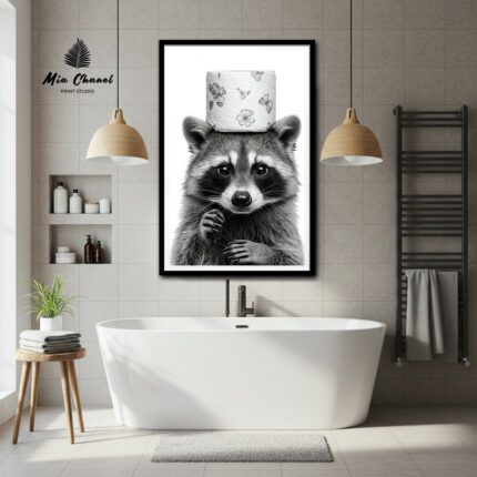 Raccoon Toilet Paper Bathroom Picture3
